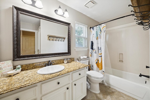 12511 Wealdstone Dr, Tomball, TX 77377 - full bath featuring vanity, shower / tub combo with curtain, and tile patterned floors