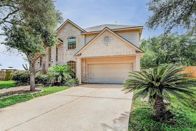 13351 Arlon Trl, Houston, TX 77082 - view of front of property with an attached garage, brick siding, concrete driveway, and roof with shingles