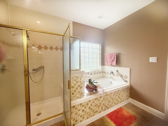 5322 Norborne Ln, Houston, TX 77069 - full bath with a bath, tile patterned floors, and a stall shower