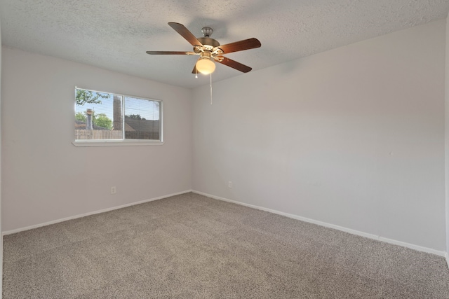 14138 Rosetta Dr, Cypress, TX 77429 - spare room with carpet, a textured ceiling, and ceiling fan
