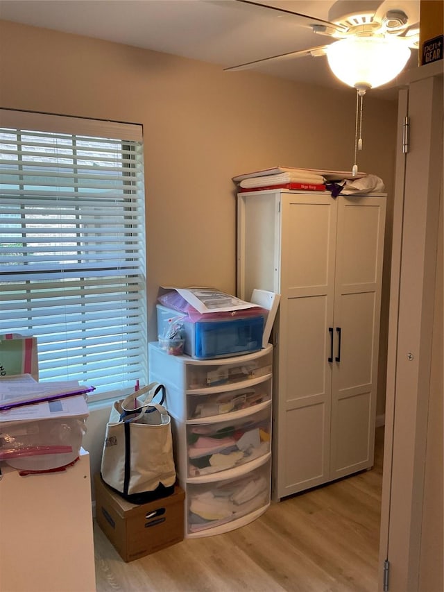 19 Trail Lk, Trinity, TX 75862 - miscellaneous room with light wood-style flooring, plenty of natural light, and a ceiling fan