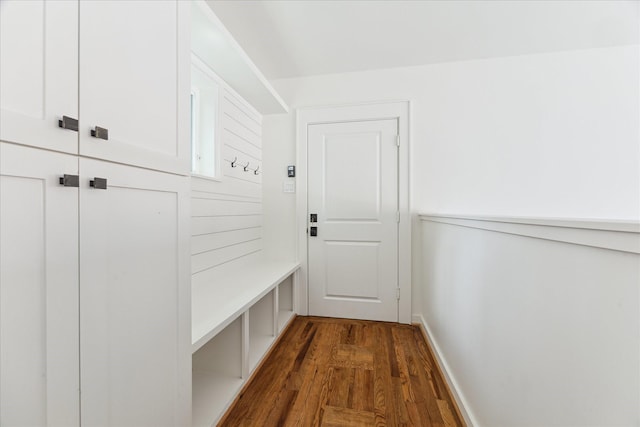 805 English St, Houston, TX 77009 - mudroom with dark wood-type flooring and baseboards