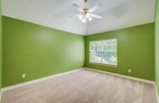 21827 Barton Park Ln, Katy, TX 77450 - unfurnished room with vaulted ceiling, carpet flooring, and ceiling fan
