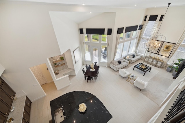 190 Monarch Trl, Sugar Land, TX 77498 - living area with high vaulted ceiling