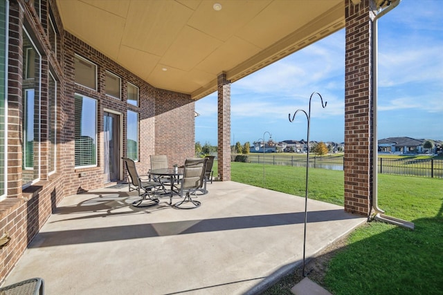 190 Monarch Trl, Sugar Land, TX 77498 - view of patio with a water view and outdoor dining area