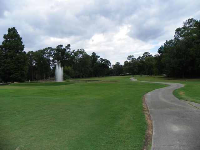 711 Holly Springs Dr, Conroe, TX 77302 - surrounding community with a yard and view of wooded area