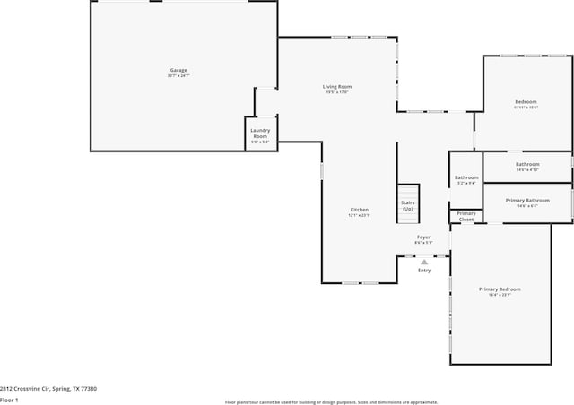 2812 Crossvine, The Woodlands, TX 77380 - view of property floor plan