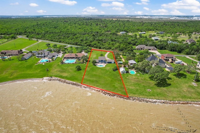 11320 Cedar Gully Rd, Beach City, TX 77523 - view of property location with a forest and property parcel outlined