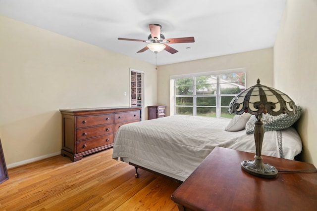 2731 Manila Ln, Houston, TX 77043 - bedroom featuring light wood-type flooring and ceiling fan