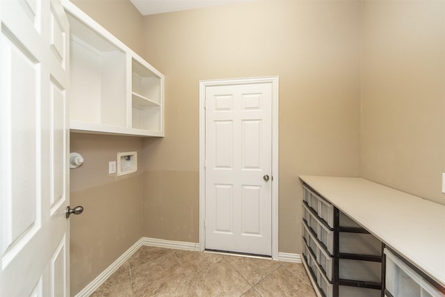 18219 S Austin Shore Dr, Cypress, TX 77433 - laundry area with hookup for a washing machine and light tile patterned floors