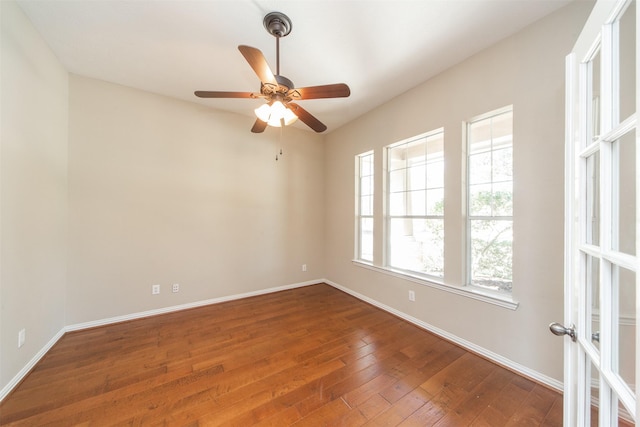 18219 S Austin Shore Dr, Cypress, TX 77433 - empty room with hardwood / wood-style flooring and ceiling fan