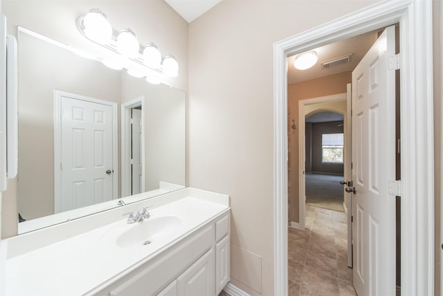 18219 S Austin Shore Dr, Cypress, TX 77433 - bathroom featuring vanity and tile patterned flooring