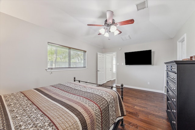 2826 Meadow Brook Ct, League City, TX 77573 - bedroom with dark wood-style floors and ceiling fan