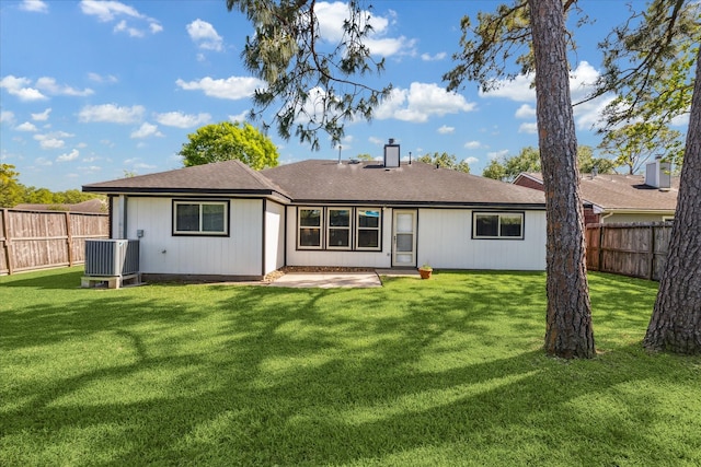 2826 Meadow Brook Ct, League City, TX 77573 - rear view of property with a fenced backyard, a patio area, a chimney, and roof with shingles