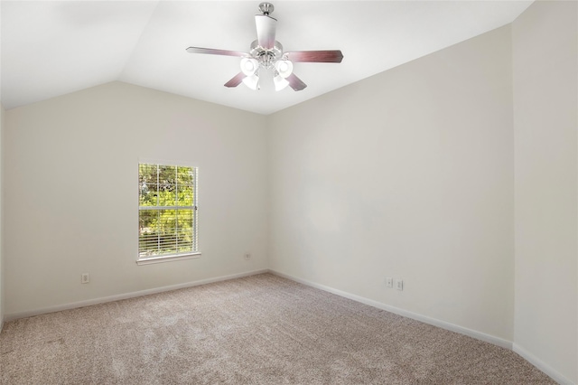 25827 Austin Spgs, Spring, TX 77373 - spare room featuring light colored carpet, vaulted ceiling, and a ceiling fan