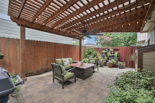 905 Wakefield Dr, Houston, TX 77018 - fenced backyard with a patio area, a pergola, and outdoor dining area