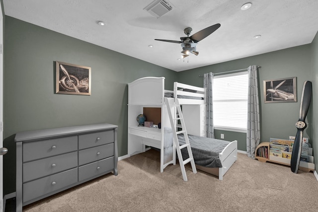 905 Wakefield Dr, Houston, TX 77018 - carpeted bedroom featuring ceiling fan and recessed lighting