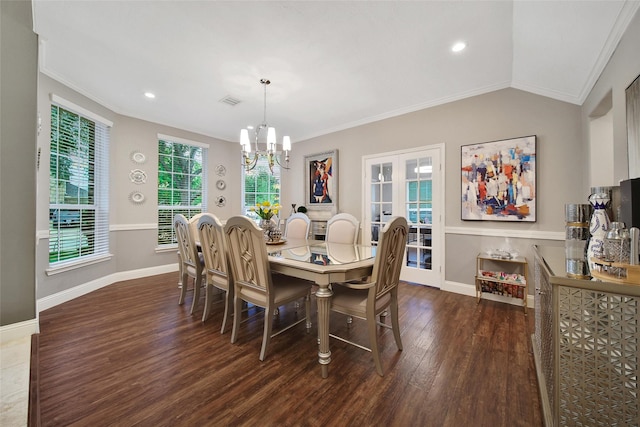 27115 Meadow Sage Ct, Cypress, TX 77433 - dining room featuring ornamental molding, wood finished floors, a chandelier, and recessed lighting