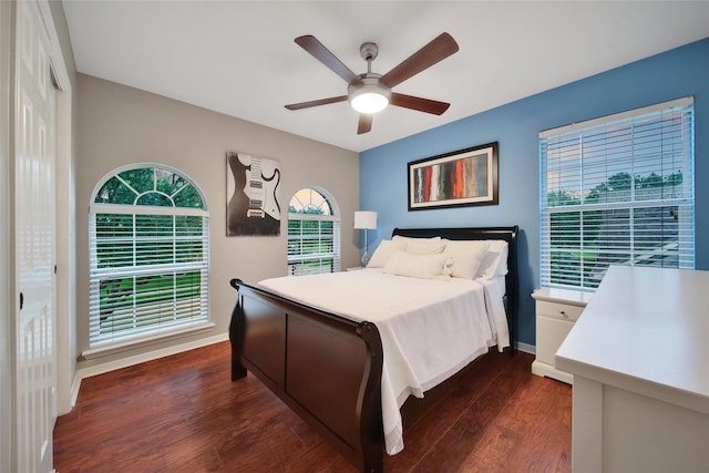 27115 Meadow Sage Ct, Cypress, TX 77433 - bedroom featuring dark wood finished floors and a ceiling fan
