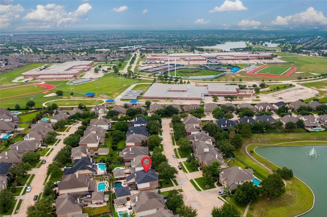27115 Meadow Sage Ct, Cypress, TX 77433 - aerial overview of property's location featuring a large body of water and nearby suburban area