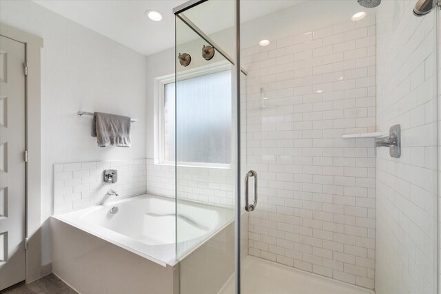 14906 Rain Tree Dr, Baytown, TX 77523 - full bathroom featuring a shower stall and a bath