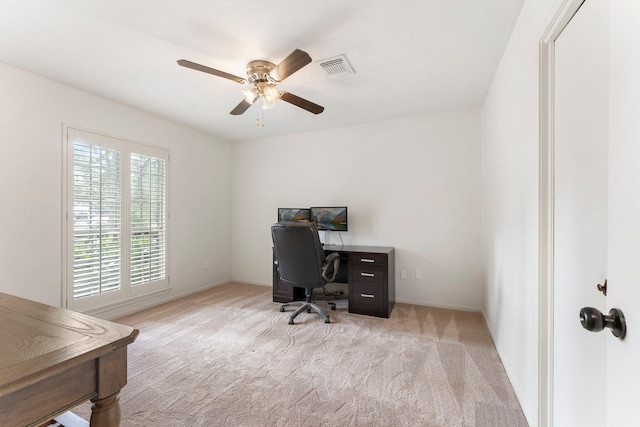 25607 Spring Ridge Dr, Spring, TX 77386 - home office with light carpet and ceiling fan