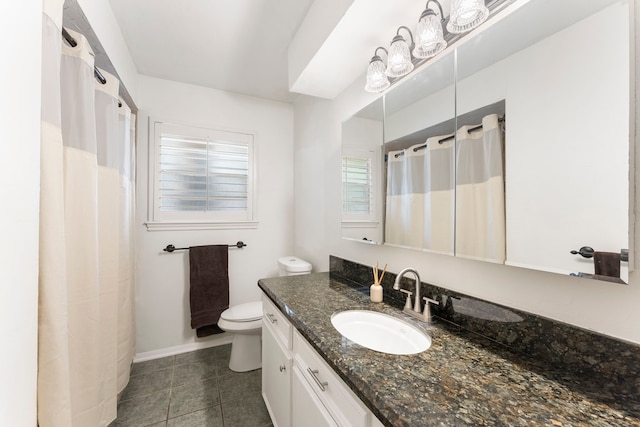 25607 Spring Ridge Dr, Spring, TX 77386 - bathroom with vanity, tile patterned floors, and a shower with shower curtain