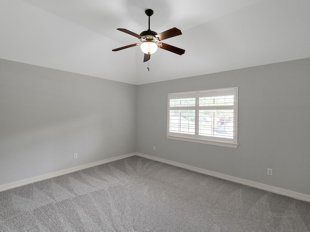 4602 Gladesdale Park Ln, Katy, TX 77450 - empty room with lofted ceiling, carpet flooring, and ceiling fan