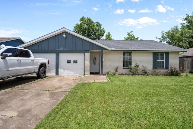 10507 Kirkhill Dr, Houston, TX 77089 - ranch-style home featuring an attached garage, brick siding, concrete driveway, and a shingled roof