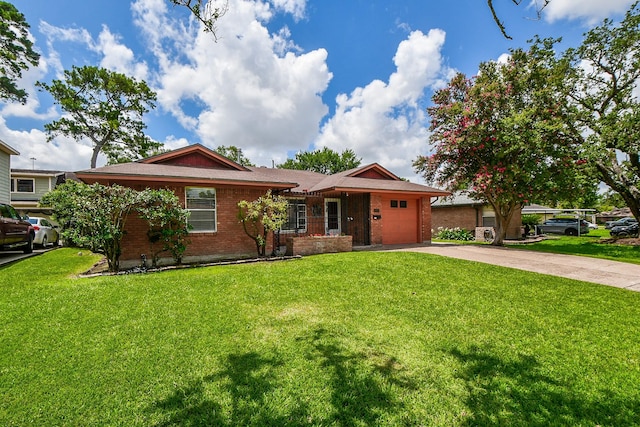 1215 W 31st St, Houston, TX 77018 - single story home featuring driveway, a garage, brick siding, and a front lawn