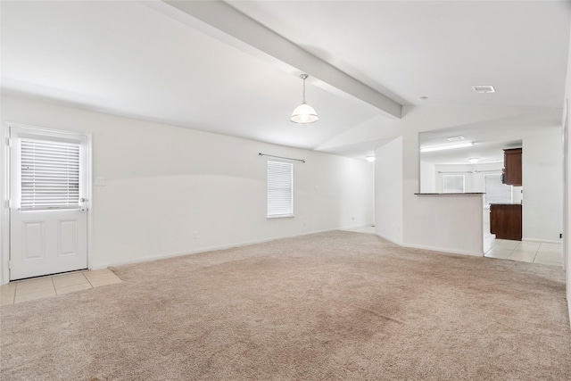 6615 Lost Pines Bnd, Houston, TX 77049 - unfurnished living room featuring light colored carpet and light tile patterned floors
