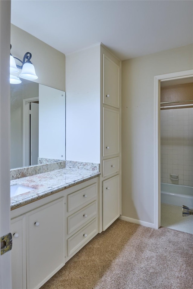 2231 Round Lake Dr, Houston, TX 77077 - full bath featuring vanity and carpet flooring