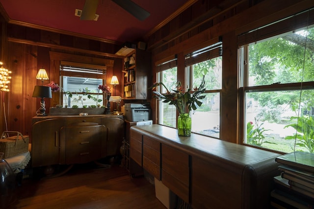 618 Wendel St, Houston, TX 77009 - office area with wood walls and wood finished floors