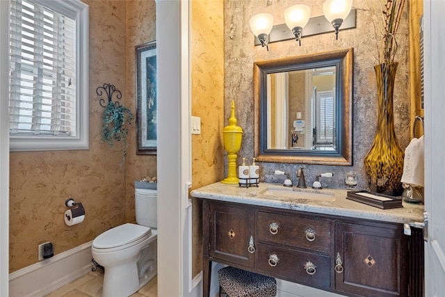 2750 Fm 563, Anahuac, TX 77514 - bathroom with vanity and wallpapered walls