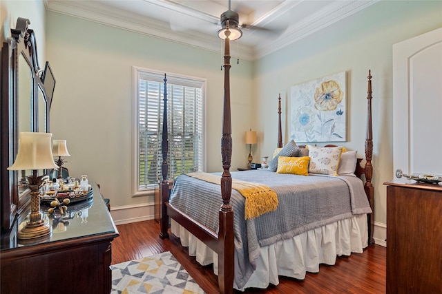 2750 Fm 563, Anahuac, TX 77514 - bedroom with wood finished floors, crown molding, and a ceiling fan