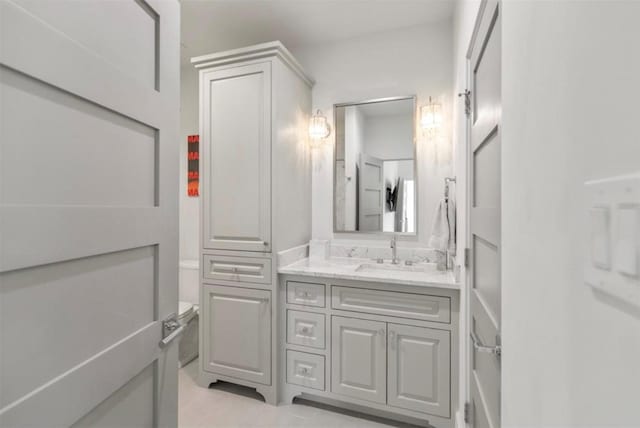 7526 Janak Dr, Houston, TX 77055 - bathroom with vanity and tile patterned flooring