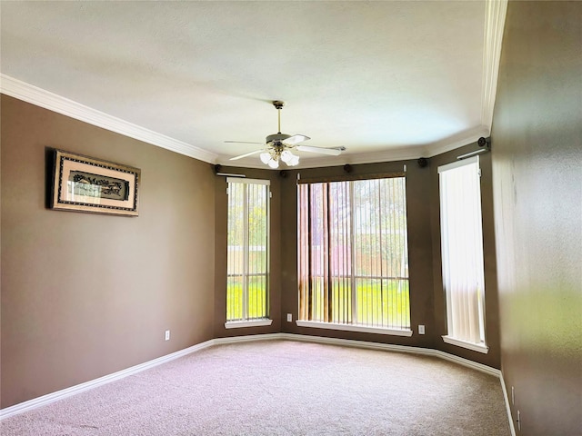 5403 Emerald Pointe Ln, Sugar Land, TX 77479 - unfurnished room featuring carpet flooring, crown molding, and ceiling fan