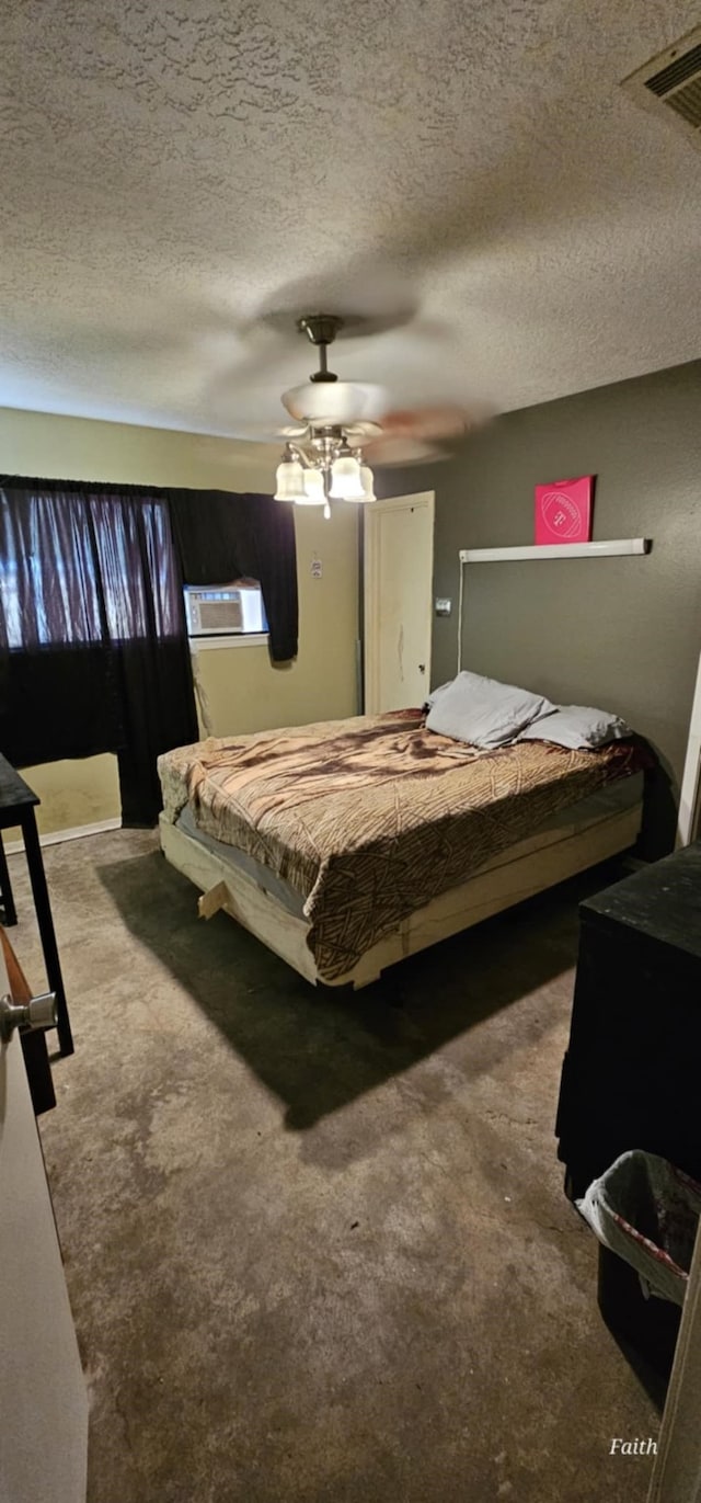 2714 6th Ave N, Texas City, TX 77590 - bedroom with carpet, ceiling fan, and a textured ceiling