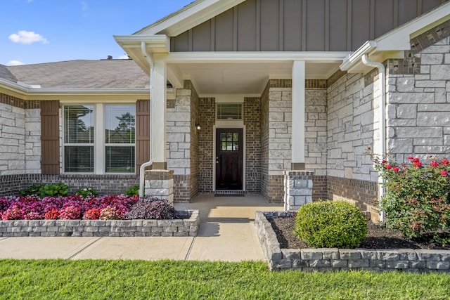 16070 Deer Pines Dr, Conroe, TX 77303 - property entrance featuring board and batten siding and covered porch