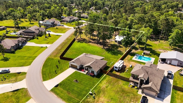 16070 Deer Pines Dr, Conroe, TX 77303 - aerial view of residential area with property parcel outlined