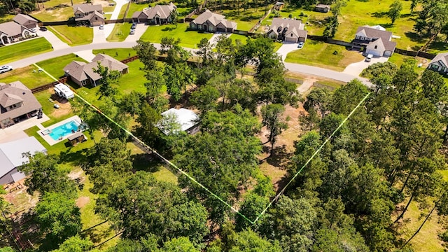 16070 Deer Pines Dr, Conroe, TX 77303 - aerial perspective of suburban area with property boundaries highlighted
