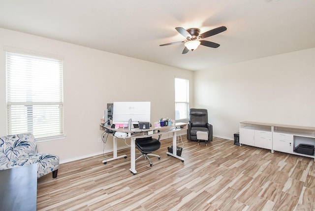 4302 Lisboa Cir, Katy, TX 77493 - home office with wood finished floors and ceiling fan
