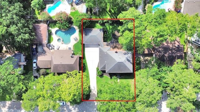 8311 Everleaf Dr, Spring, TX 77379 - bird's eye view of a pool