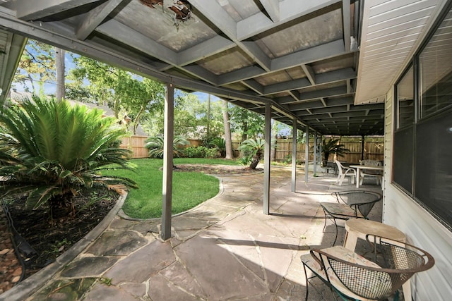8311 Everleaf Dr, Spring, TX 77379 - fenced backyard with a patio area
