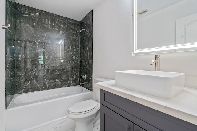 29418 Legends Hill Dr, Spring, TX 77386 - full bath with vanity, bathtub / shower combination, and marble finish flooring