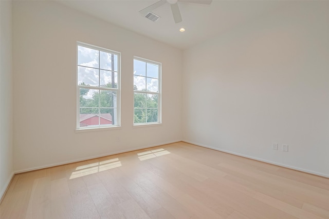 4109 Castor St Unit B, Houston, TX 77022 - spare room featuring light wood-style flooring, ceiling fan, and recessed lighting