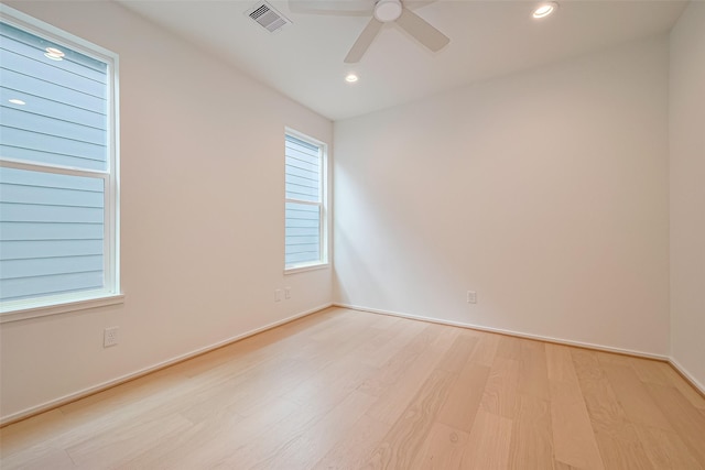 4109 Castor St Unit B, Houston, TX 77022 - spare room with light wood-style flooring, a ceiling fan, and recessed lighting