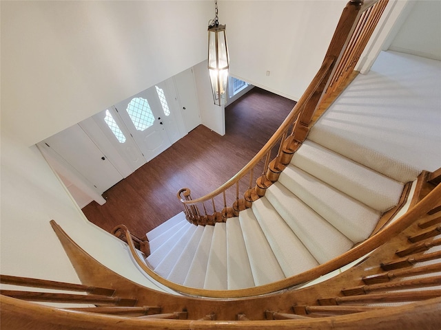 3 Thunderbird Cir, Baytown, TX 77521 - staircase with wood finished floors