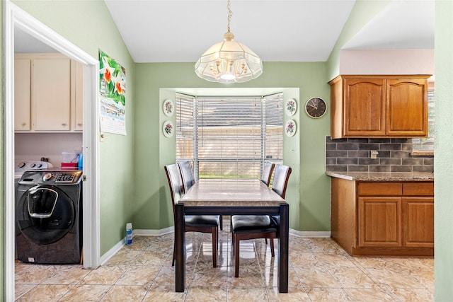 726 Park Knoll Ln, Katy, TX 77450 - dining space with washer / dryer and baseboards