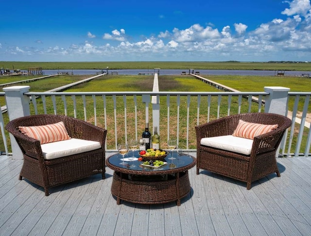 2028 County Road 201, Sargent, TX 77414 - wooden terrace with a water view